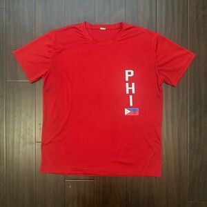 Red Philippines Flag Athletic T-Shirt